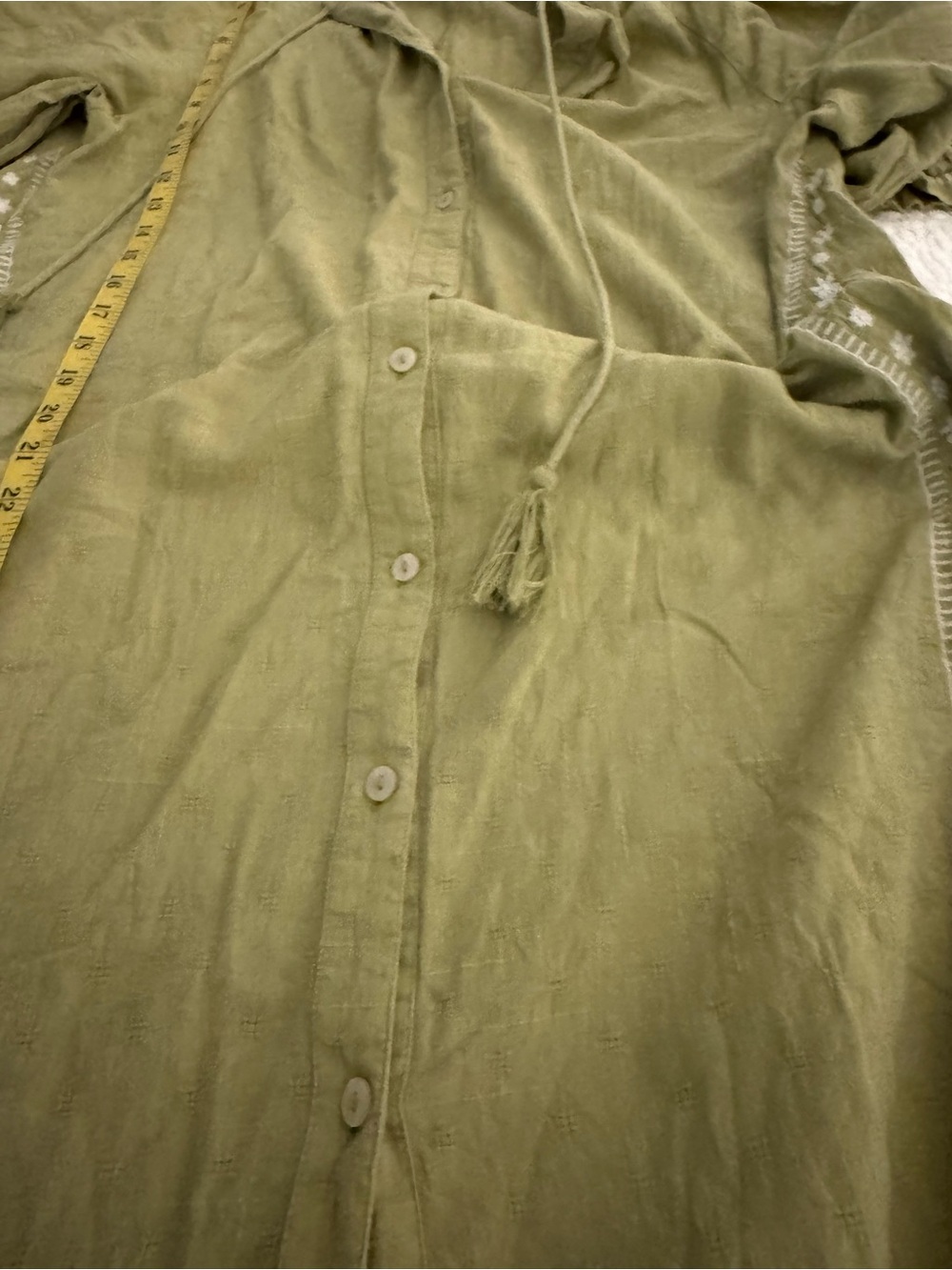 Zara Olive green dress flowy boho Maci dress. Size large - Picture 10 of 11